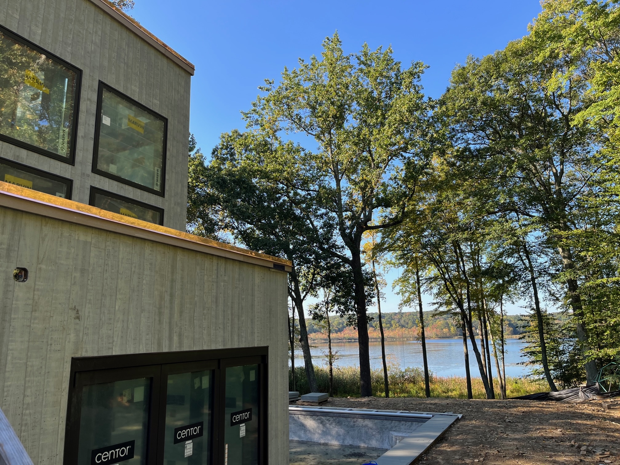 Red Copper Flashing Pound Ridge Lake View